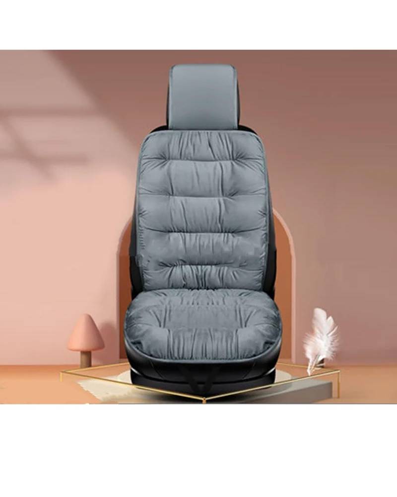 Autositzbezüge Winter Verdicken Auto Sitzkissen Universal Weiche Plüsch Abdeckung Auto Innen Für Fahrzeug Auto Sitz Pad Autositzbezug(-02-Gray Front seat 1PC) von MNNZHG