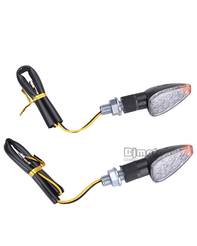 Für Mini Blinker Motorrad 10 Paar Universal-Motorrad-Blinker Bernsteinfarbene Blinker 12 V 2 W Motorrad-Lampe Superhell Motorrad rücklicht(Clear) von MNNZHG