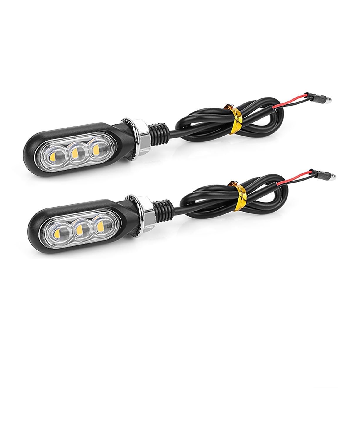 Für Mini Blinker Motorrad 2/4PCS Motorrad Blinker Für Mini wasserdichte Bernstein Blink Anzeige Blinker Fließende Hinten Lichter Lampe Zubehör Motorrad rücklicht(2pcs) von MNNZHG