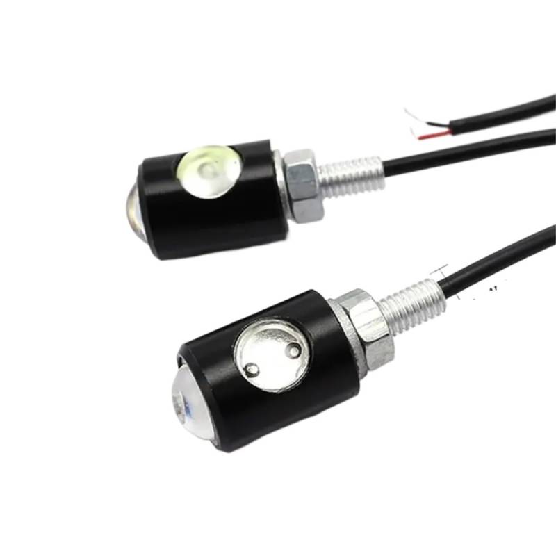 Für Mini Blinker Motorrad 2Pcs Kennzeichen Lampe Von Automobil Und Motorrad Für Mini Blinker Eagle Eye Form Schwanz Hinten Brems Nebel Lampe Birne 12V Motorrad rücklicht(Yellow) von MNNZHG