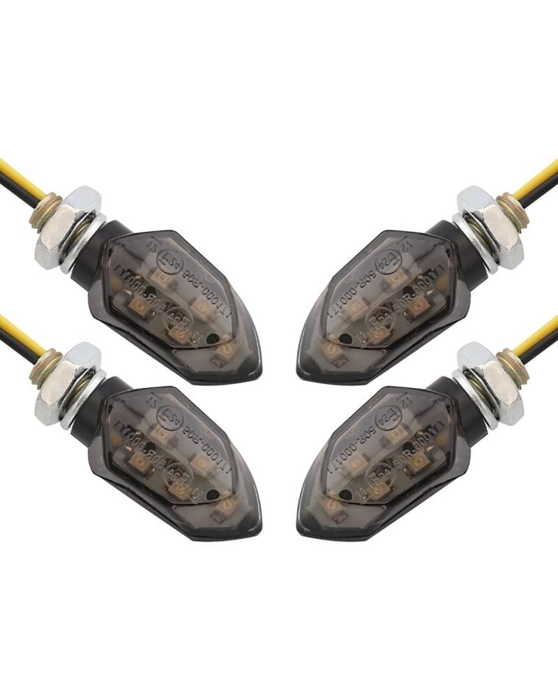 Für Mini Blinker Motorrad 4 Teile/Satz Für Mini Motorrad Rauch Objektiv Blinker Lampe 12V Bernstein Blinker Anzeige Lampe Zwei Draht Motorrad rücklicht von MNNZHG