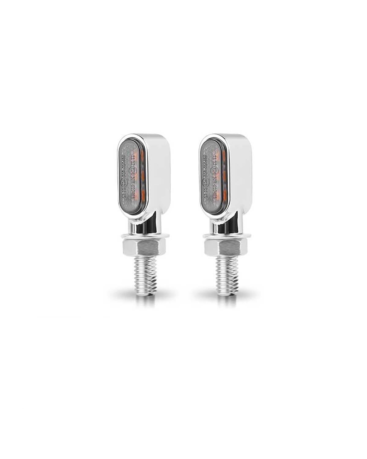 Für Mini Blinker Motorrad 8mm Für Mini Motorrad Blinker Lampe Indikatoren Blinker clignotant moto12V Motorrad rücklicht(2pcs 3lamp Chrome) von MNNZHG