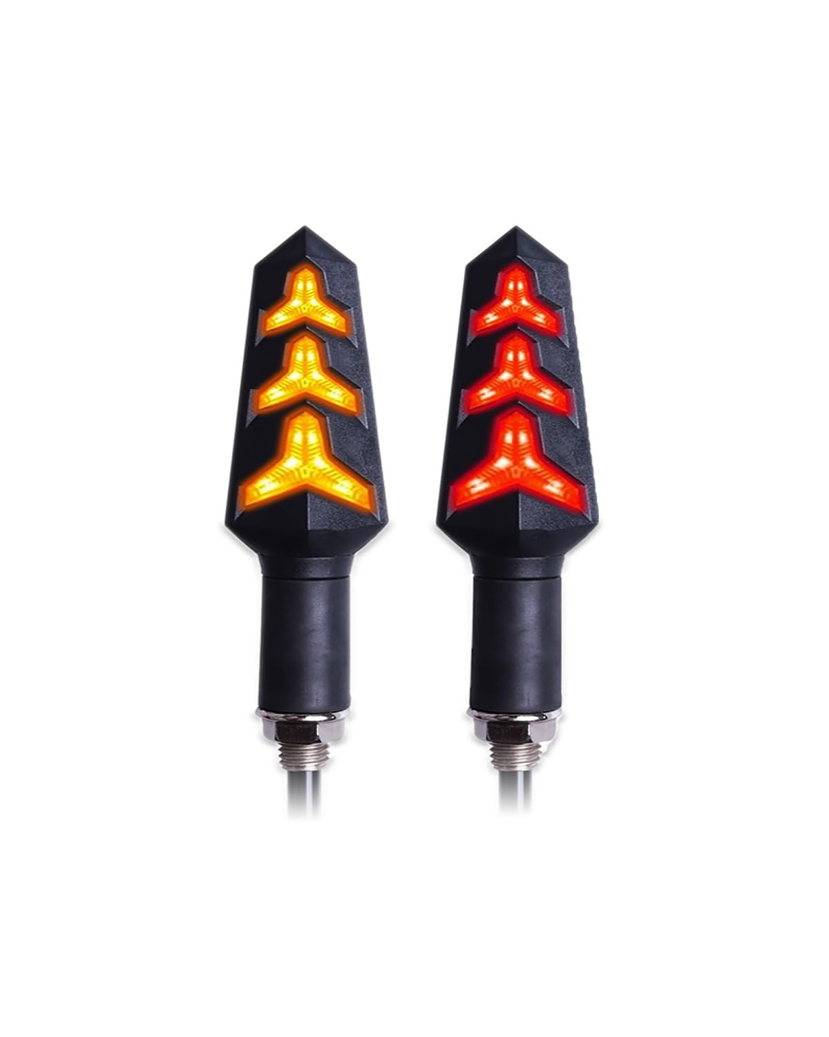 Für Mini Blinker Motorrad Blinker Für Motorrad-Blinker Fließende Blinker Eingebautes Relais Motorrad-Pfeile Bremse Biegbar Motorrad rücklicht(2pcs Red) von MNNZHG