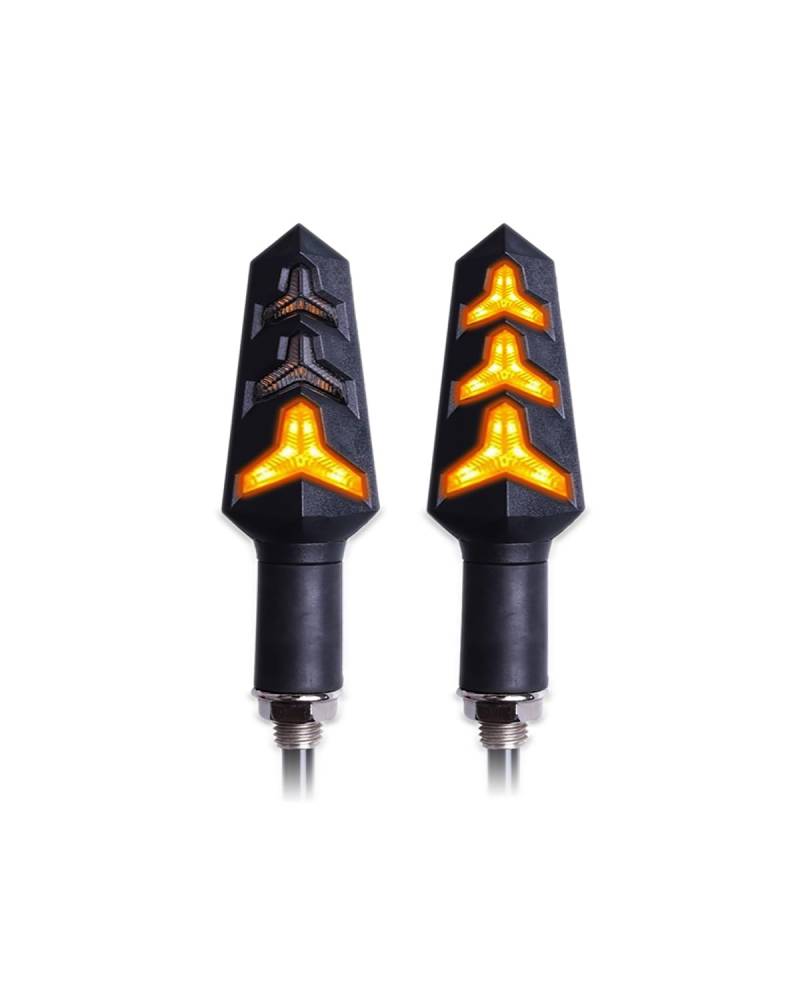 Für Mini Blinker Motorrad Blinker Für Motorrad-Blinker Fließende Blinker Eingebautes Relais Motorrad-Pfeile Bremse Biegbar Motorrad rücklicht(2pcs Yellow) von MNNZHG