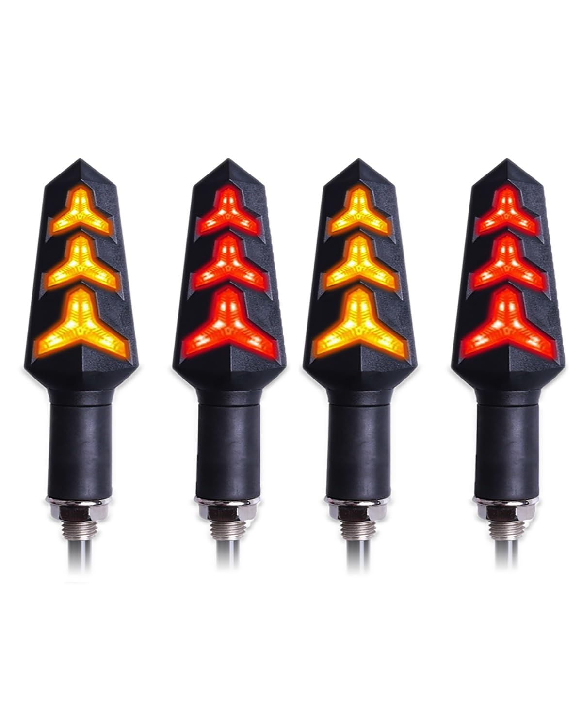 Für Mini Blinker Motorrad Blinker Für Motorrad-Blinker Fließende Blinker Eingebautes Relais Motorrad-Pfeile Bremse Biegbar Motorrad rücklicht(4pcs Red) von MNNZHG