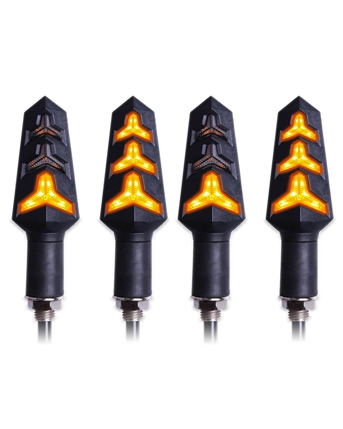 Für Mini Blinker Motorrad Blinker Für Motorrad-Blinker Fließende Blinker Eingebautes Relais Motorrad-Pfeile Bremse Biegbar Motorrad rücklicht(4pcs Yellow) von MNNZHG