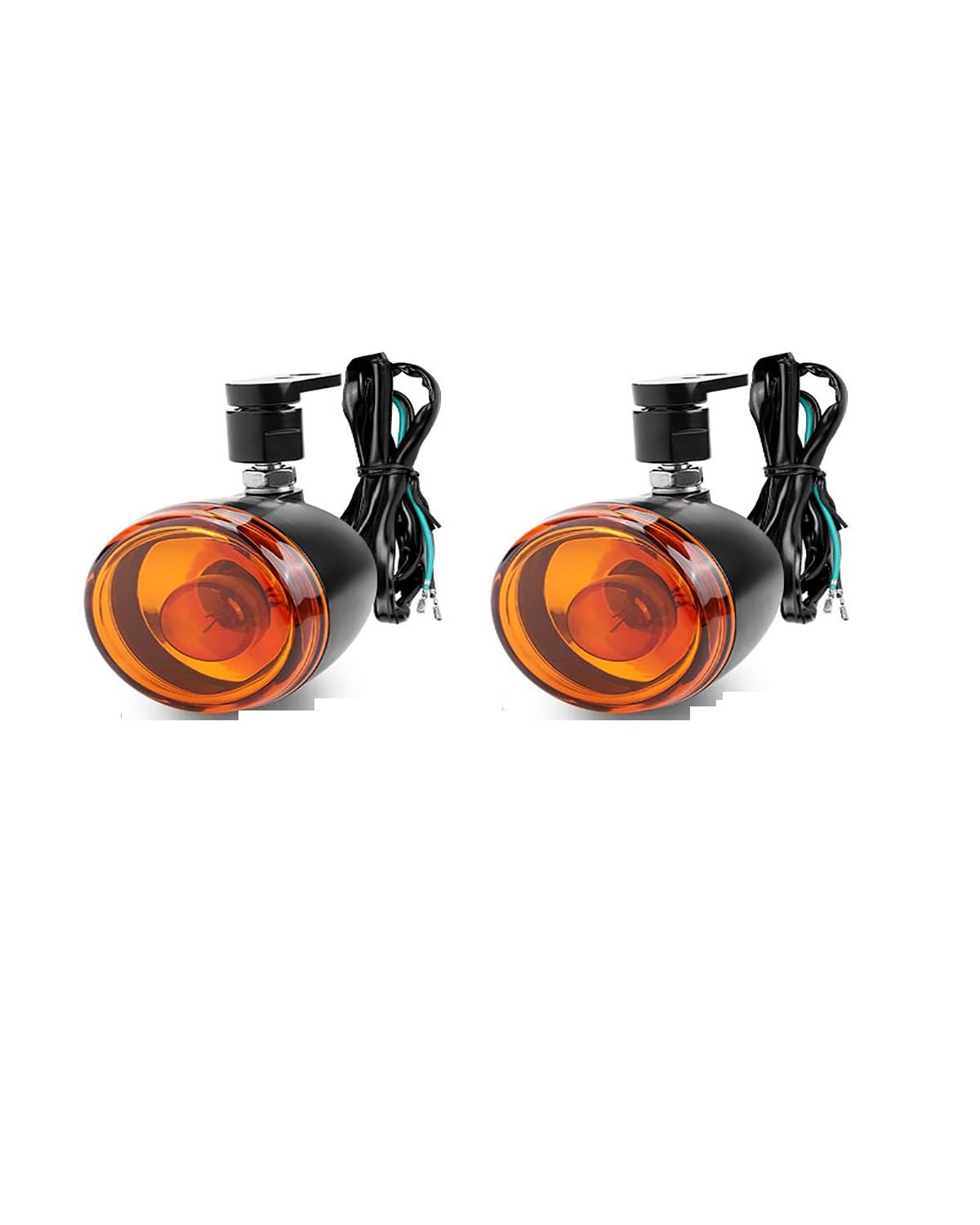 Für Mini Blinker Motorrad Für Dyna Softail Sportster 883 1200 Zubehör Motorrad Front Blinker Bernstein Weiß DRL Metall Indikatoren Flasher Motorrad rücklicht(2pcs B Style) von MNNZHG