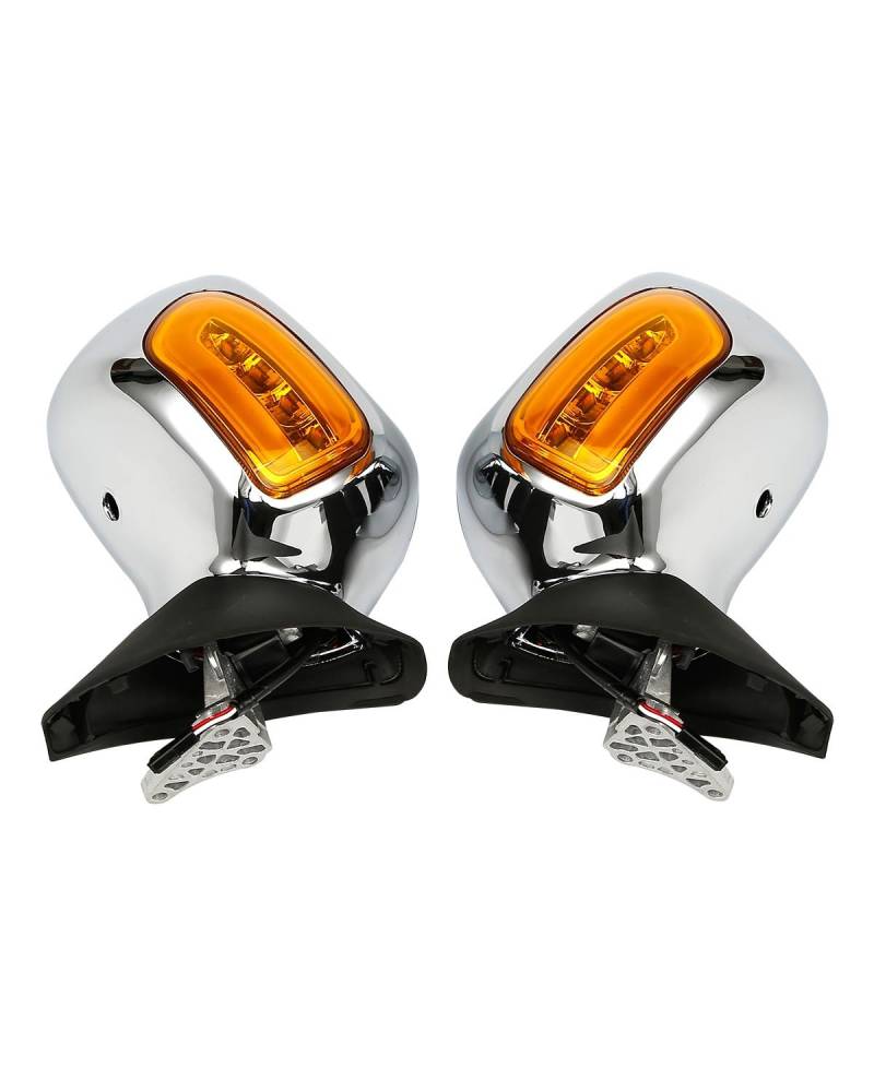 Für Mini Blinker Motorrad Für Goldwing GL1800 2013 2014 2015 2016 2017 Motorrad-Rückspiegel Mit Blinker Motorrad rücklicht(Chrome Orange) von MNNZHG