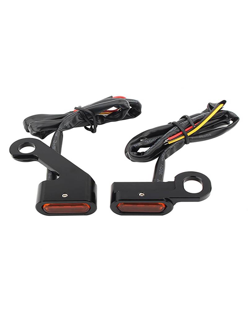 Für Mini Blinker Motorrad Für Softail FXSB FXBB FLSS 2015-2020 Für Mini Blinker Motorrad Lenker Indikatoren Bernstein Blinker Lampe 12V Motorrad rücklicht(Black Amber) von MNNZHG