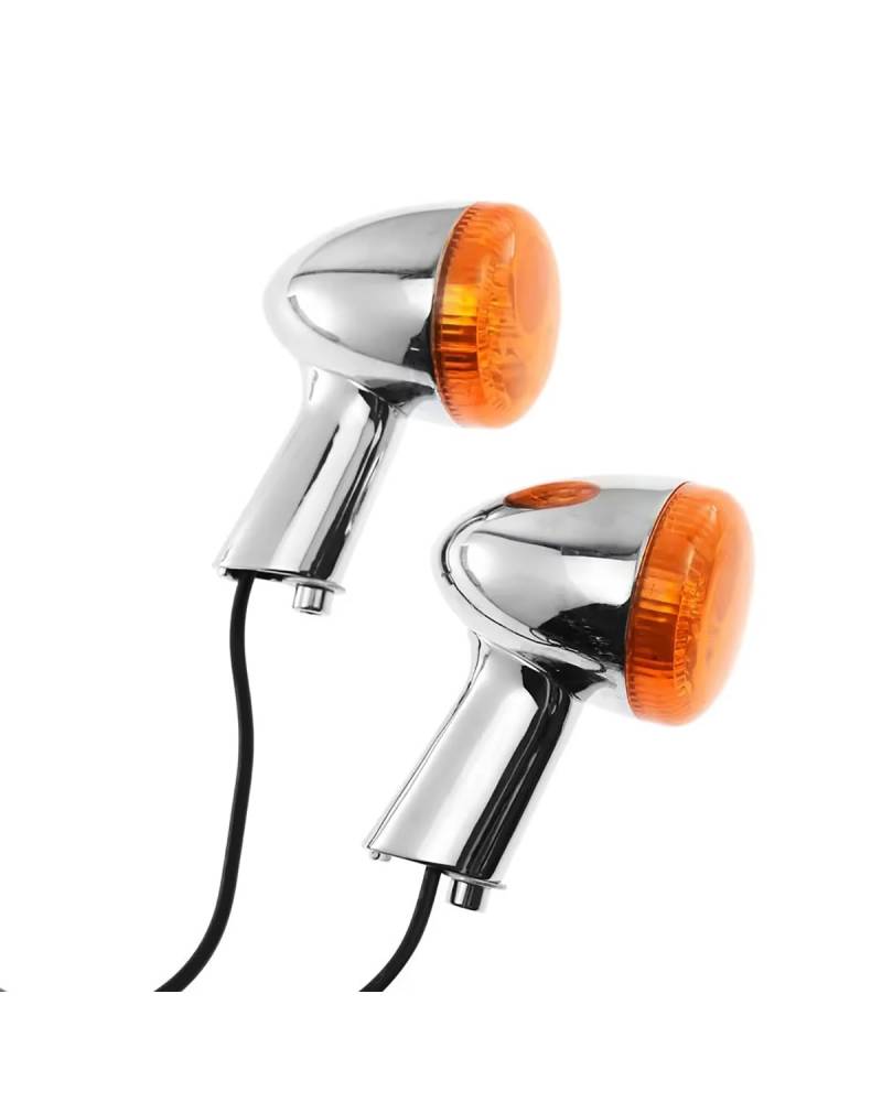 Für Mini Blinker Motorrad Für Sportster XL 92-2022 Motorrad Bernstein Blinker Brems Indikatoren Laufende Rücklicht Lichter 2PCS Aluminium Motorrad rücklicht(Chrome Lights 1) von MNNZHG