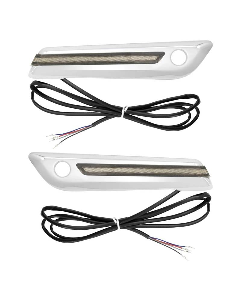 Für Mini Blinker Motorrad Für Touring Street Glide 2014-2023 Motorrad Satteltaschenriegel Für Akzentlichter Rauchfarbene/rote Linse Blinker-Anzeigelampe Motorrad rücklicht(White) von MNNZHG