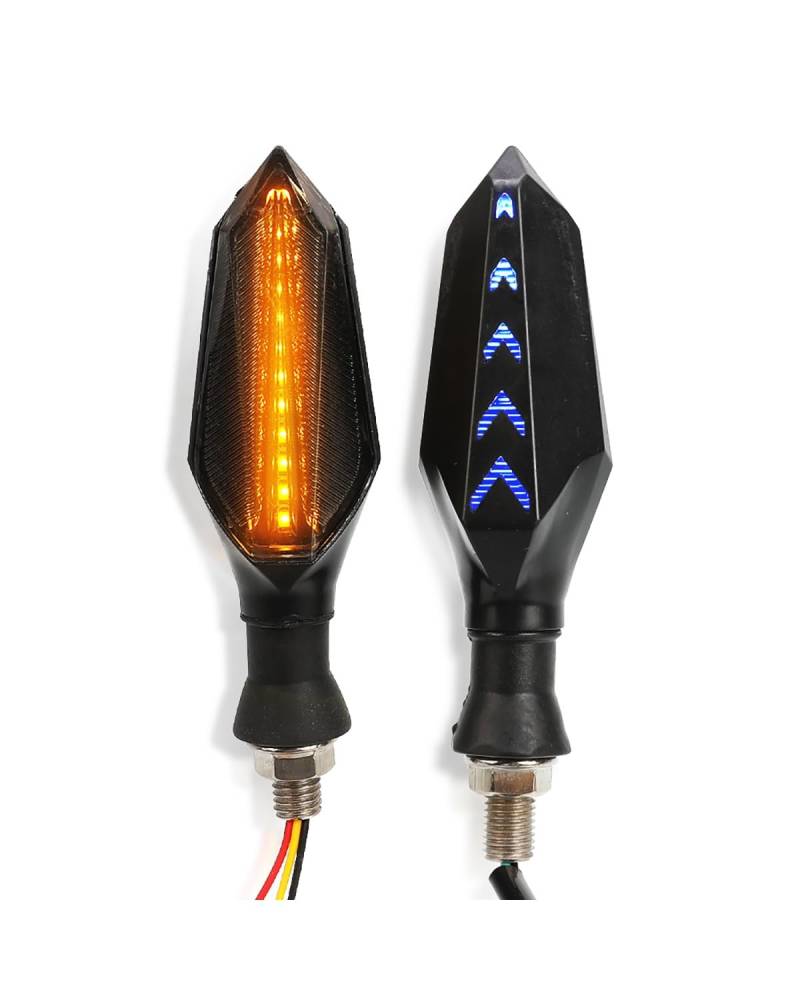 Für Mini Blinker Motorrad Für Yamaha YZF R1 2004 2009 R6 2000 2001 2002 2003 2004 2005 Motorrad Blinker Lichter Dreieck Blinker Indikatoren Motorrad rücklicht(Blue) von MNNZHG