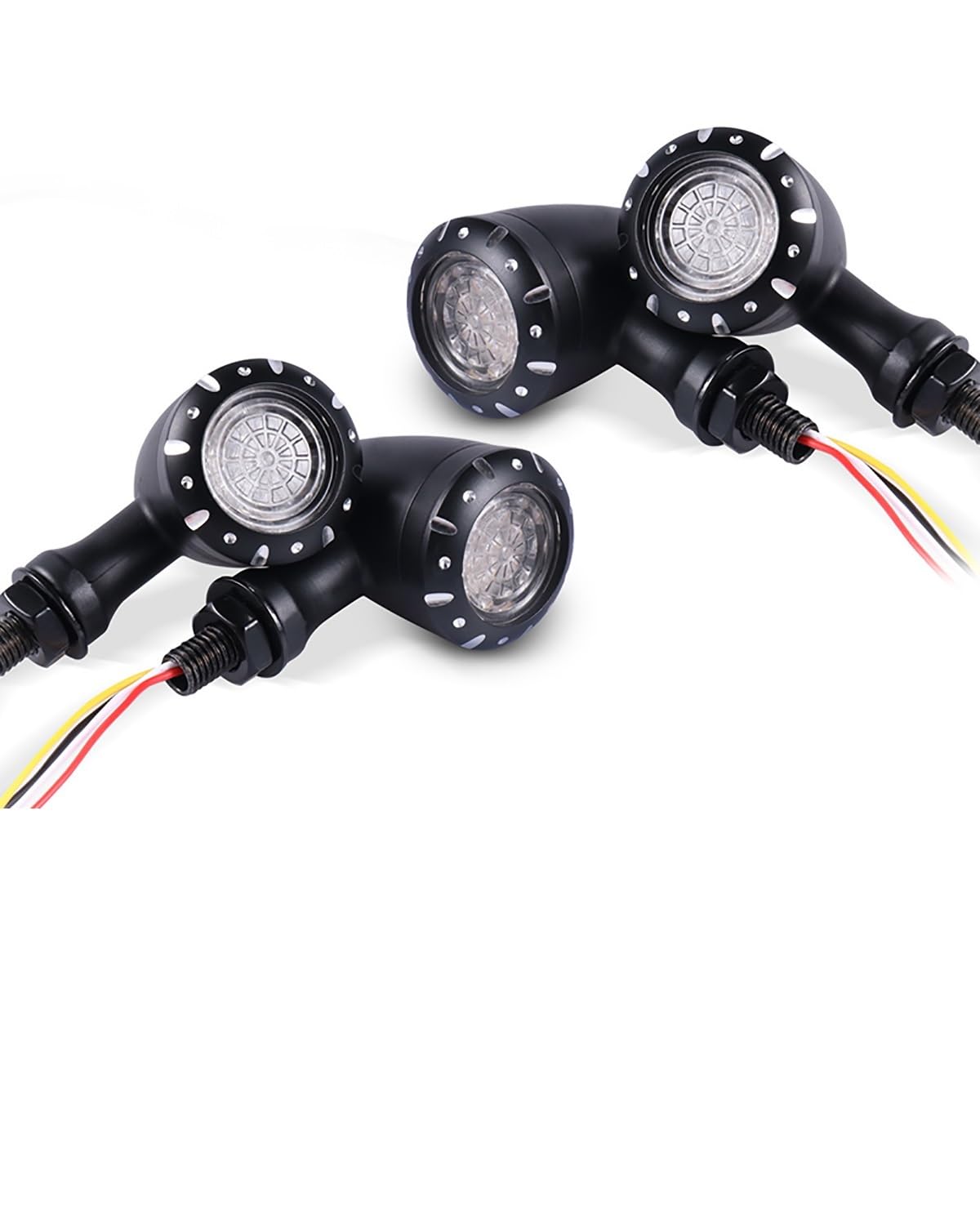 Für Mini Blinker Motorrad Motorrad-Blinker 12 V 10 Mm Universal-Motorrad-Blinkerlampe Motorrad rücklicht(4 Pcs-Black) von MNNZHG