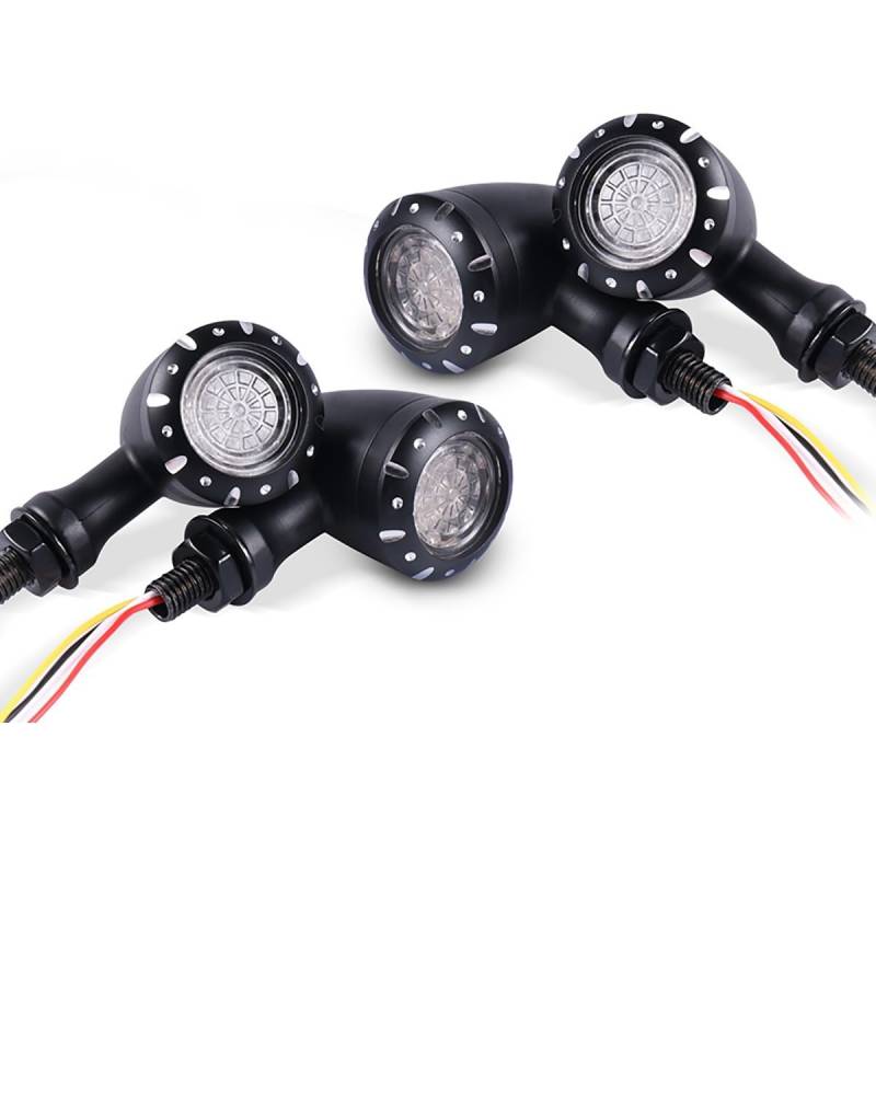 Für Mini Blinker Motorrad Motorrad-Blinker 12 V 10 Mm Universal-Motorrad-Blinkerlampe Motorrad rücklicht(4 Pcs-Black) von MNNZHG