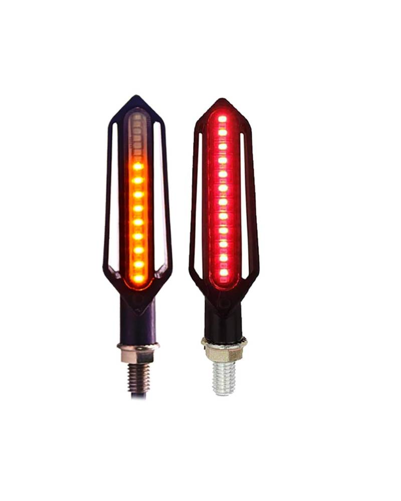 Für Mini Blinker Motorrad Motorrad Blinker 24 Motorrad Flasher Gebaut Relais Blinker Anzeige wasserdichte DRL Stop Signale Blinker Motorrad rücklicht(2PCS Red) von MNNZHG