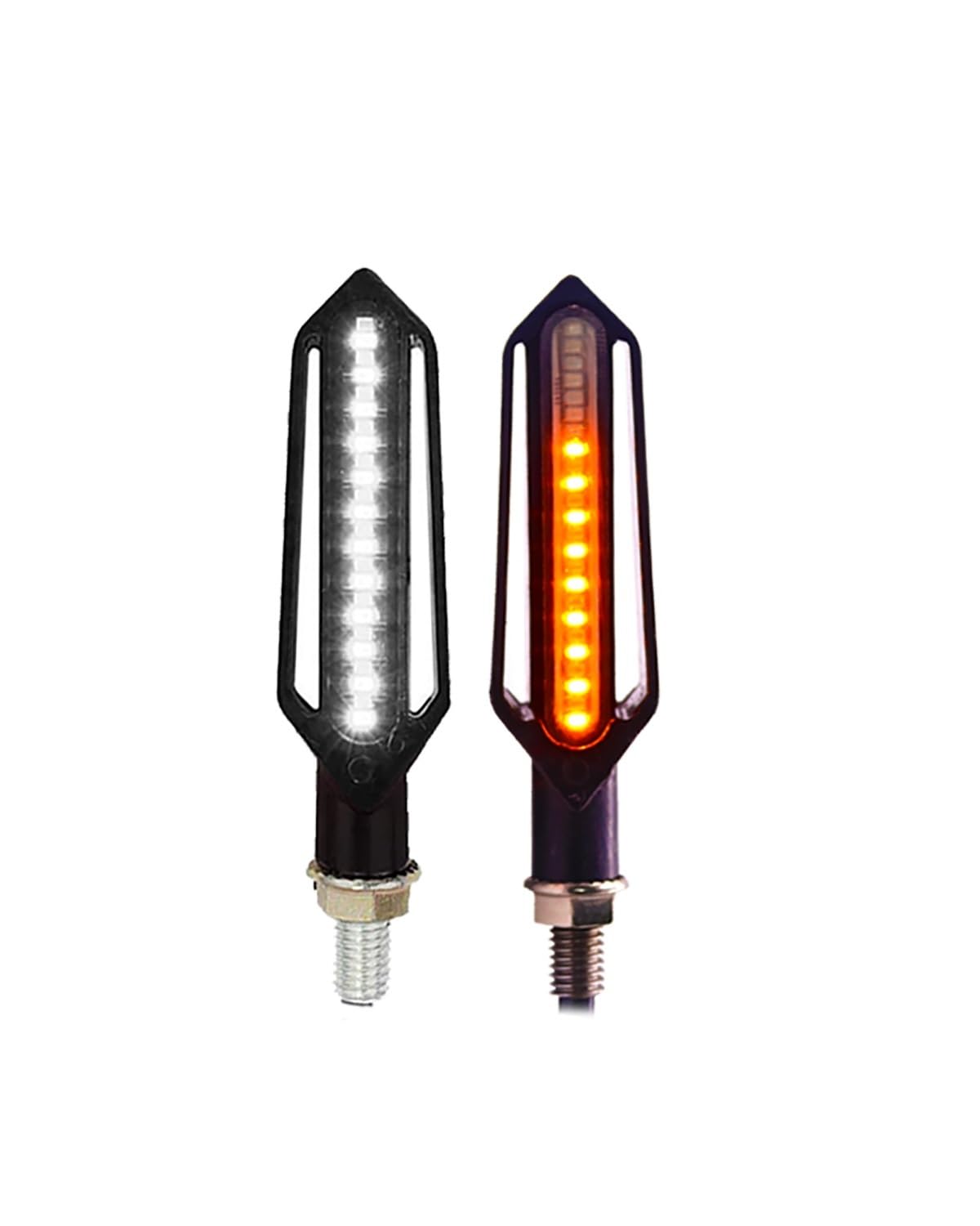 Für Mini Blinker Motorrad Motorrad Blinker 24 Motorrad Flasher Gebaut Relais Blinker Anzeige wasserdichte DRL Stop Signale Blinker Motorrad rücklicht(2PCS White) von MNNZHG