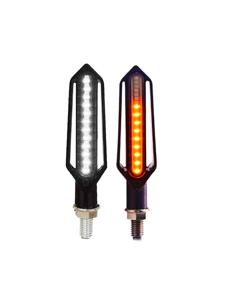 Für Mini Blinker Motorrad Motorrad Blinker 24 Motorrad Flasher Gebaut Relais Blinker Anzeige wasserdichte DRL Stop Signale Blinker Motorrad rücklicht(2PCS White) von MNNZHG