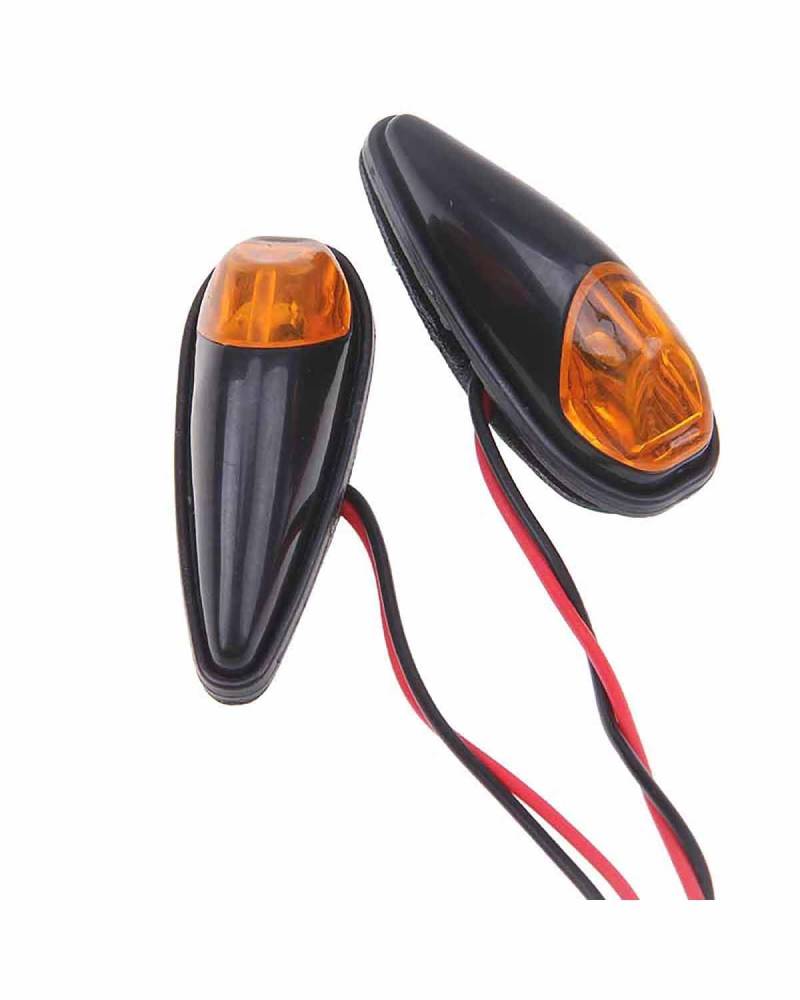 Für Mini Blinker Motorrad Motorrad Blinker Blinker 12V Motorrad Blinker Indikatoren Motocross Roller Blinker Lampe Motorrad rücklicht(Black Shell) von MNNZHG