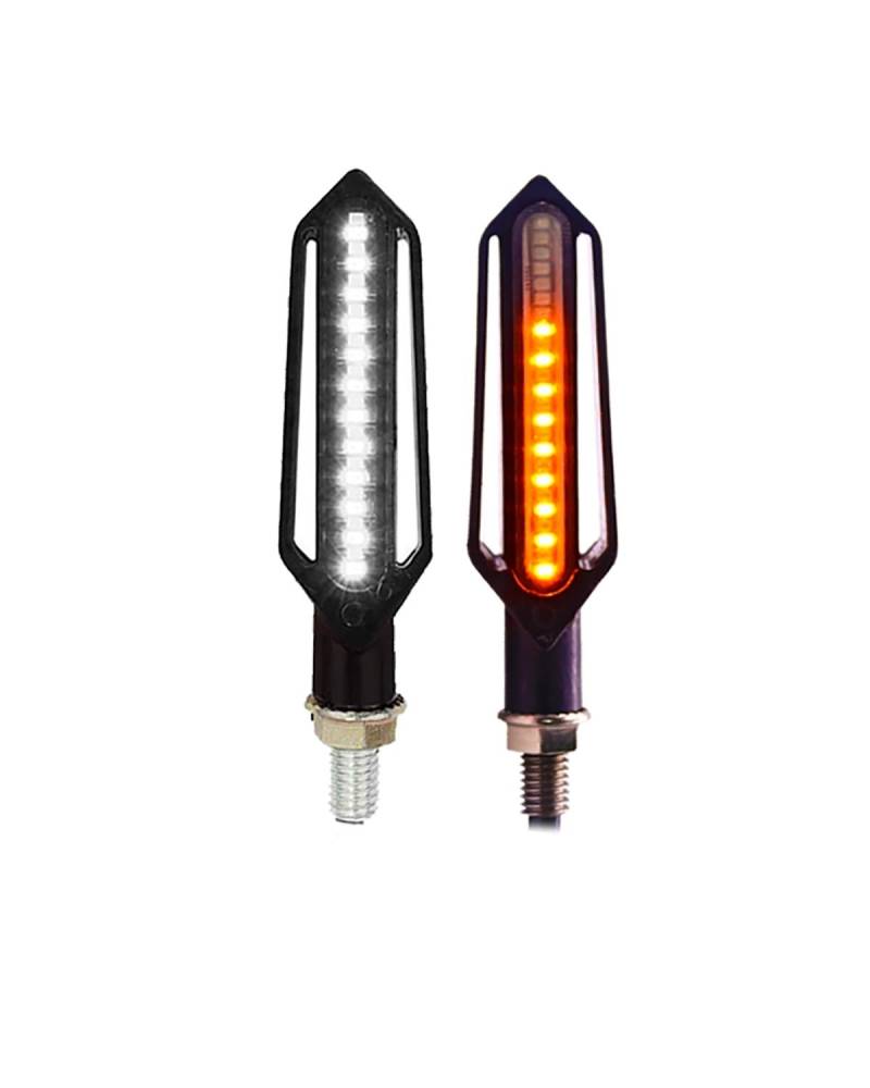 Für Mini Blinker Motorrad Motorrad Blinker Wasserdicht Motorrad Blinker Gebaut Relais Blinker Anzeige DRL Stop Signale Blinker Motorrad rücklicht(2PCS White) von MNNZHG