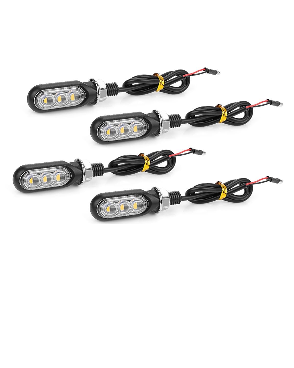 Für Mini Blinker Motorrad Motorrad Für Mini Blinker Lichter Bernstein Fließende Richtungssignal Lampe Intermitentes Moto Motorrad rücklicht(4pcs Transparent) von MNNZHG