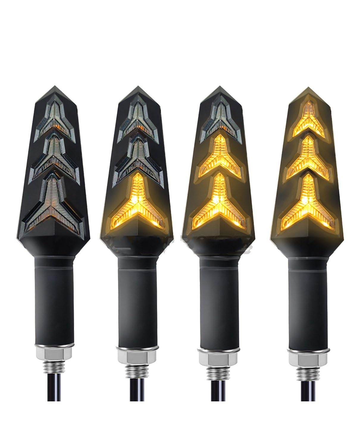 Für Mini Blinker Motorrad Universal Motorrad Wasser Fließende Blinker Blinker Lichter Gebaut Relais Biegsamen Schwanz Blink Anzeige Lampe Motorrad rücklicht(4pcs) von MNNZHG