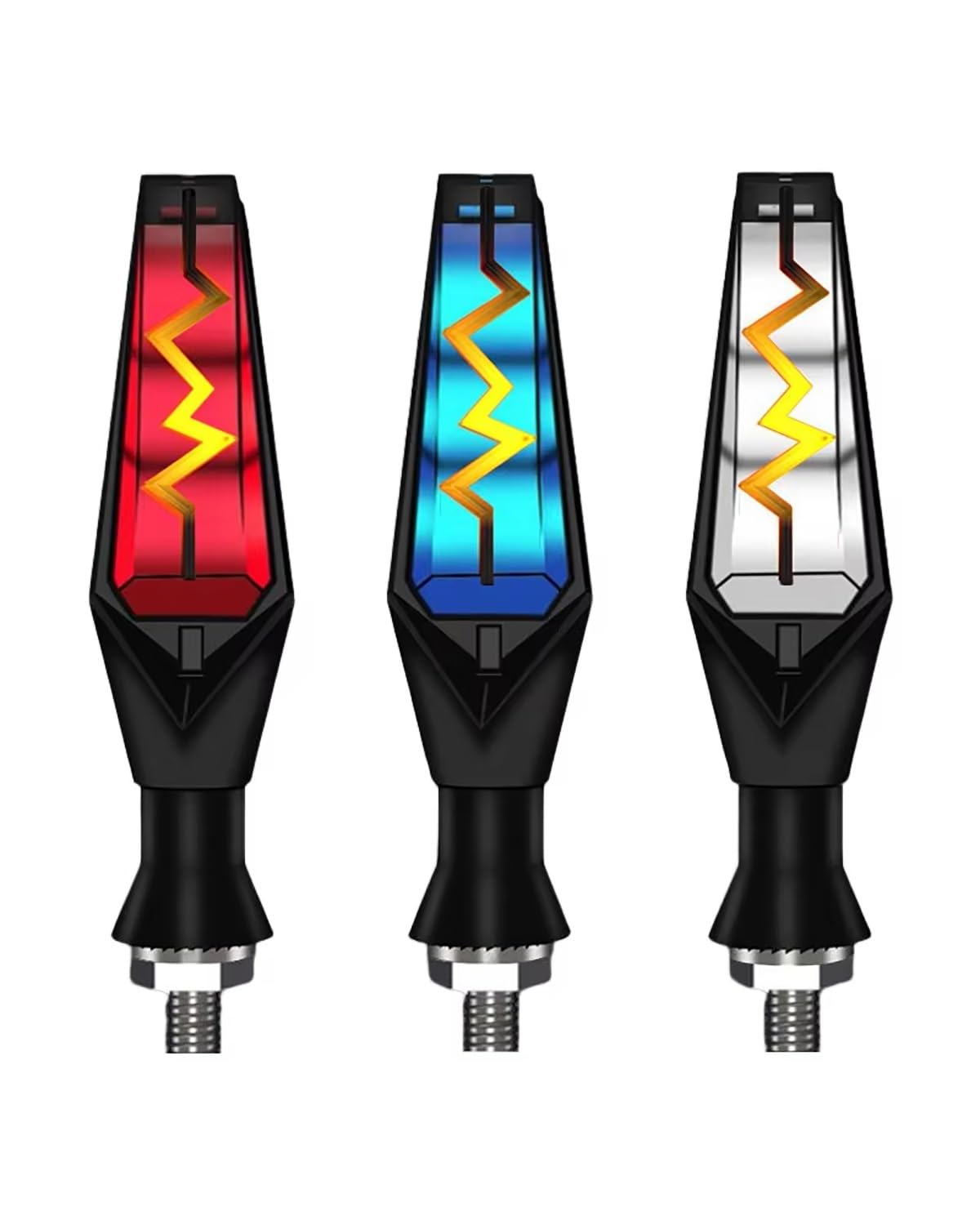 MNNZHG Für mini blinker motorrad Motorrad Blinker Blitz Stil Dekorative Lampe Drehen Blinkende Warnsignal Fließende Indikatoren Moto Zubehör motorrad rücklicht(2pcs Blue) von MNNZHG