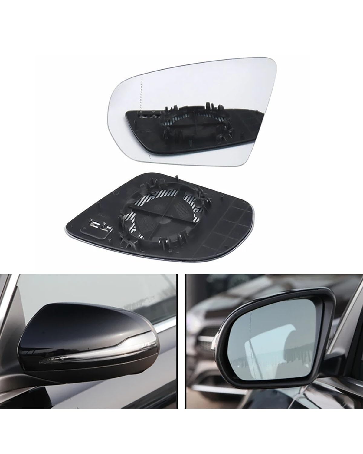 Umkehrlinse Rückfahrglas Spiegel Für Benz Für C-Klasse C180L C200L C260L Auto-Rückspiegelgläser Außenseite Reflektierende Glaslinse Mit Heizung(2PCS Left and Right) von MNNZHG