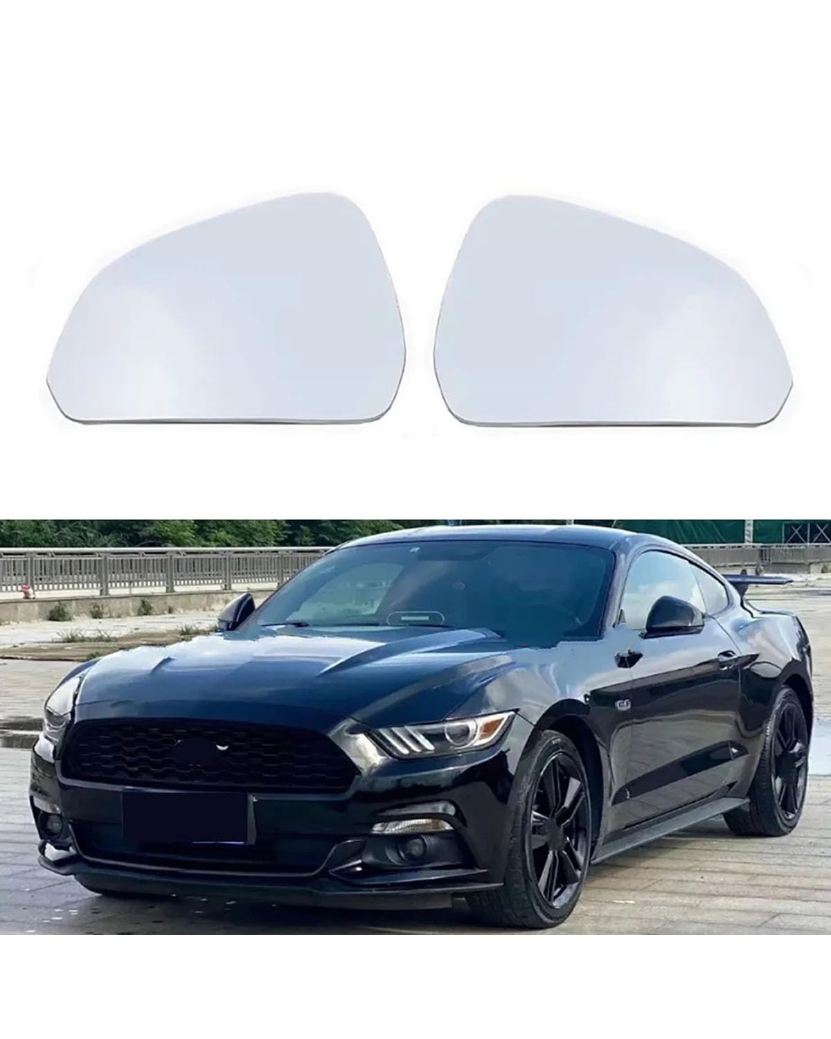 Umkehrlinse Rückfahrglas Spiegel Für Ford Für Mustang 2015-2021 Rückansicht Seitenspiegel Objektiv Tür Flügel Rückspiegel Glas Mit Heizung(2PCS Left and Right) von MNNZHG