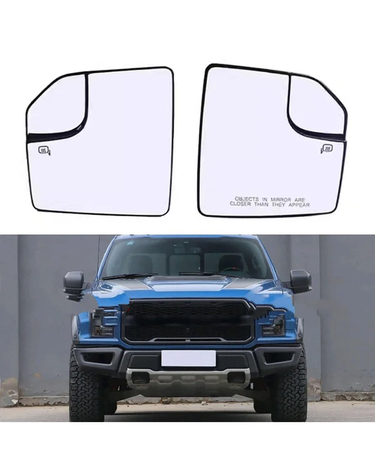 Umkehrlinse Rückfahrglas Spiegel Für Ford Für Raptor Für F150 2015-2020 Rückspiegelgläser Ersetzen Außenseite Reflektierende Glaslinse Mit Heizung(2PCS Left and Right) von MNNZHG