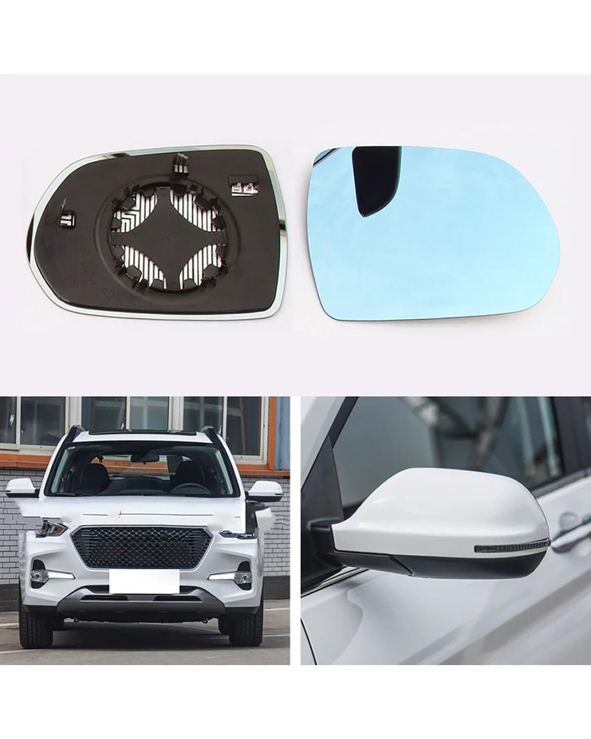 Umkehrlinse Rückfahrglas Spiegel Für Great Für Wall Für Haval M6 2017-2022 Autozubehör Rückspiegel Reflektierende Linsen Blaue Glaslinse Mit Heizung(2PCS Left and Right) von MNNZHG