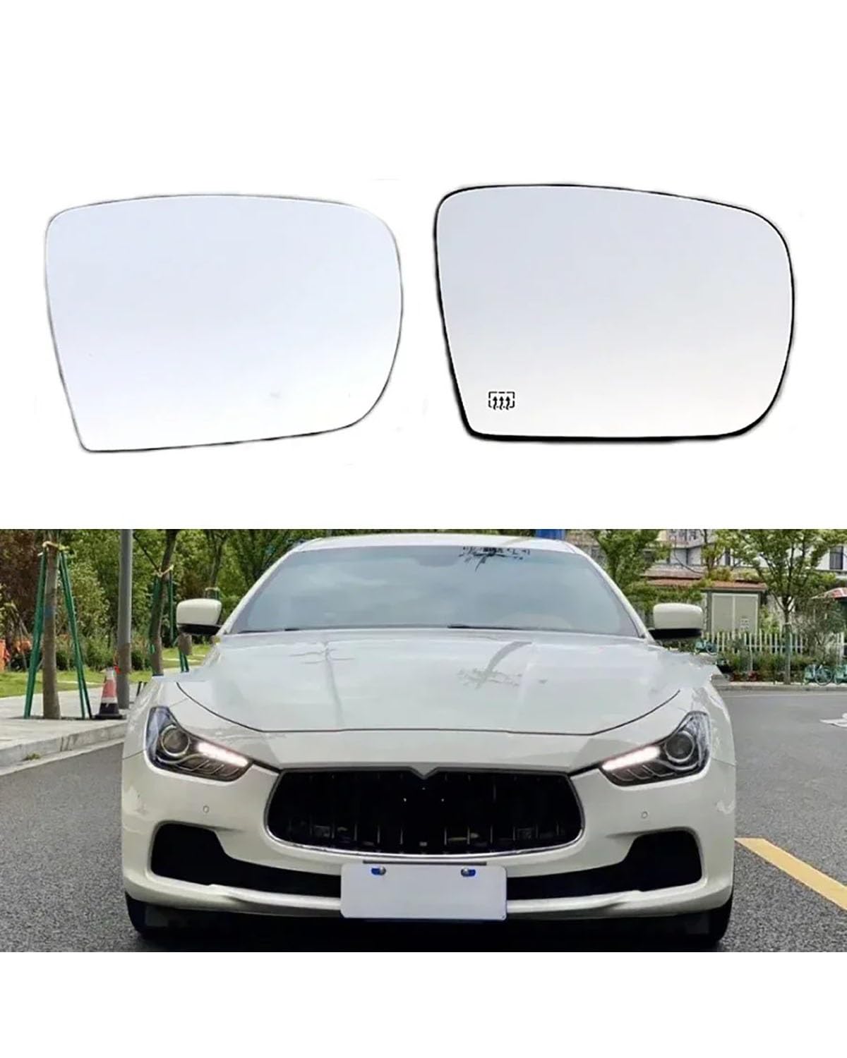 Umkehrlinse Rückfahrglas Spiegel Für Maserati 2013-2017 Autozubehör Rückspiegelgläser Seitliche Reflektierende Glaslinse Mit Heizung(A Pair Pattern) von MNNZHG