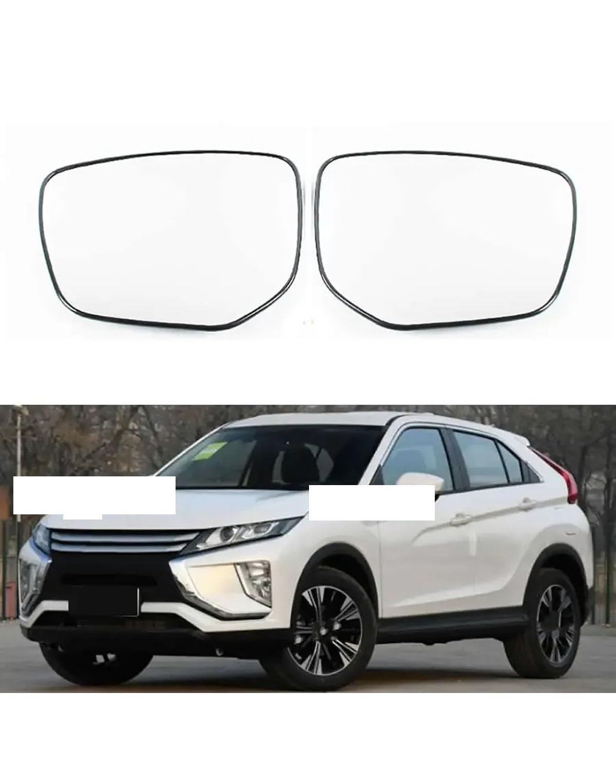 Umkehrlinse Rückfahrglas Spiegel Für Mitsubishies 2018-2021 Autozubehör Ersetzen Sie Die Rückspiegellinsen Der Außenseite Mit Reflektierender Glaslinse(A Pair no Heating) von MNNZHG