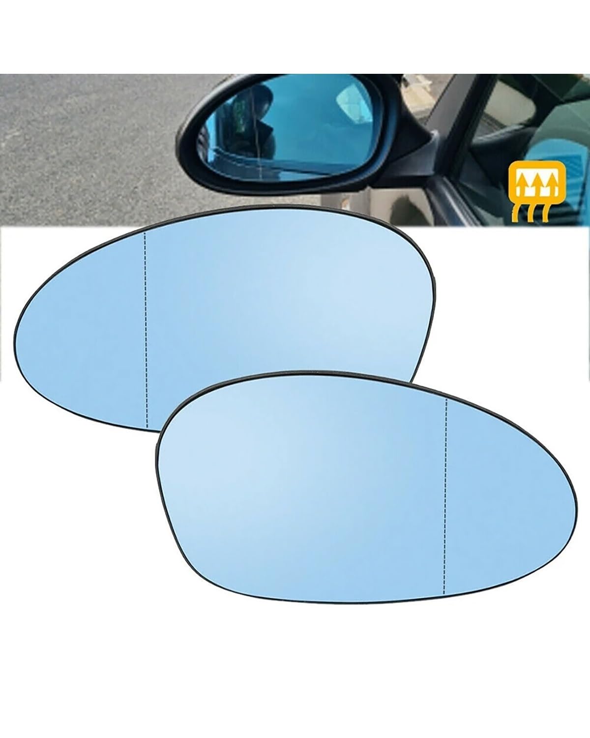 Umkehrlinse Rückfahrglas Spiegel Linke Fahrerseite Blauer Außenspiegel Rückspiegel Glas Beheizt Für 1 3er E81 E87 E82 E46 E90 E92(Left) von MNNZHG