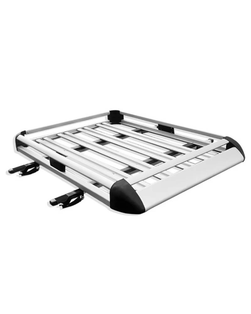 dachgepäckträger Auto 140 * 100 cm Universal Doppeldeck Dachträger Träger Fracht Für SUV Auto Korb Silber Schwarz dachträger universal(Silvery) von MNNZHG