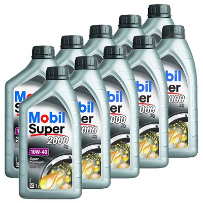 Mobil 10x 1 L Super 2000 X1 10W-40 [Hersteller-Nr. 150562] von MOBIL