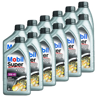 Mobil 12x 1 L Super 2000 X1 10W-40 [Hersteller-Nr. 150562] von MOBIL