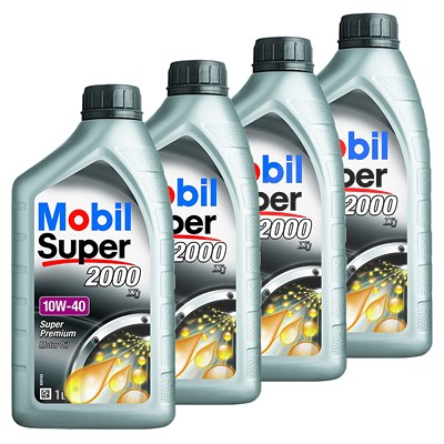 Mobil 4x 1 L Super 2000 X1 10W-40 [Hersteller-Nr. 150562] von MOBIL