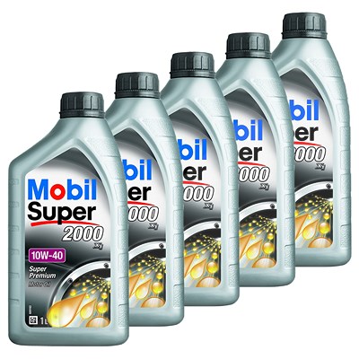 Mobil 5x 1 L Super 2000 X1 10W-40 [Hersteller-Nr. 150562] von MOBIL