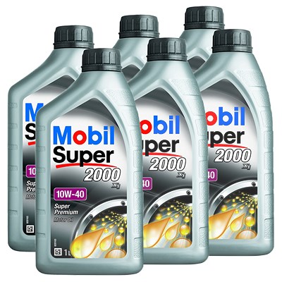 Mobil 6x 1 L Super 2000 X1 10W-40 [Hersteller-Nr. 150562] von MOBIL