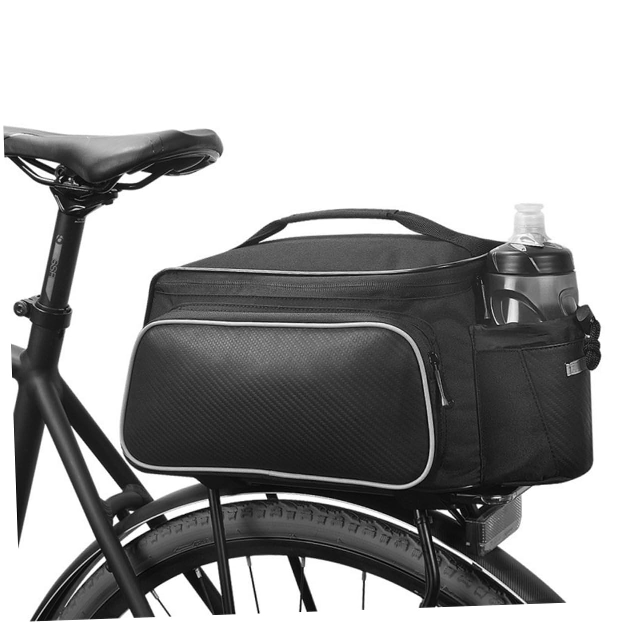 MOBUTOFU wasserdichte Rücksitz Aufbewahrungstasche Für Fahrrad Praktische Tasche Für Outdoor Aktivitäten Ideal Für Mountainbikes Und E Bikes Schwarz Robuster Stauraum Für Gepäckträger von MOBUTOFU