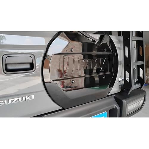 Auto-Reserveradabdeckung für Suzuki Jimny JB64 JB74W 2019 2022, Wasserdicht, Schildkrötenpanzer-Ersatzradabdeckung, Modifikationszubehör,Bright Black von MOBYAT