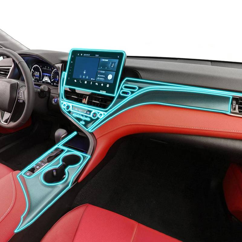 MOCATT Auto-Navigation GPS-Bildschirm Innenraum Schutzfolie Mittelkonsole TPU transparente Folie Zubehör, für Toyota Camry 2021-2023 von MOCATT