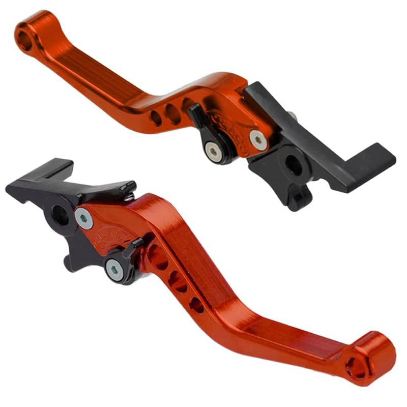 MOCNT 1 Paar Motorrad Bremshebel 22mm Motorrad Kupplungshebel Verstellbarer CNC Aluminium Bremshebel Doppel Scheibenbremse Brems Kupplungs Lenker Kupplungsbremshebel Orange von MOCNT