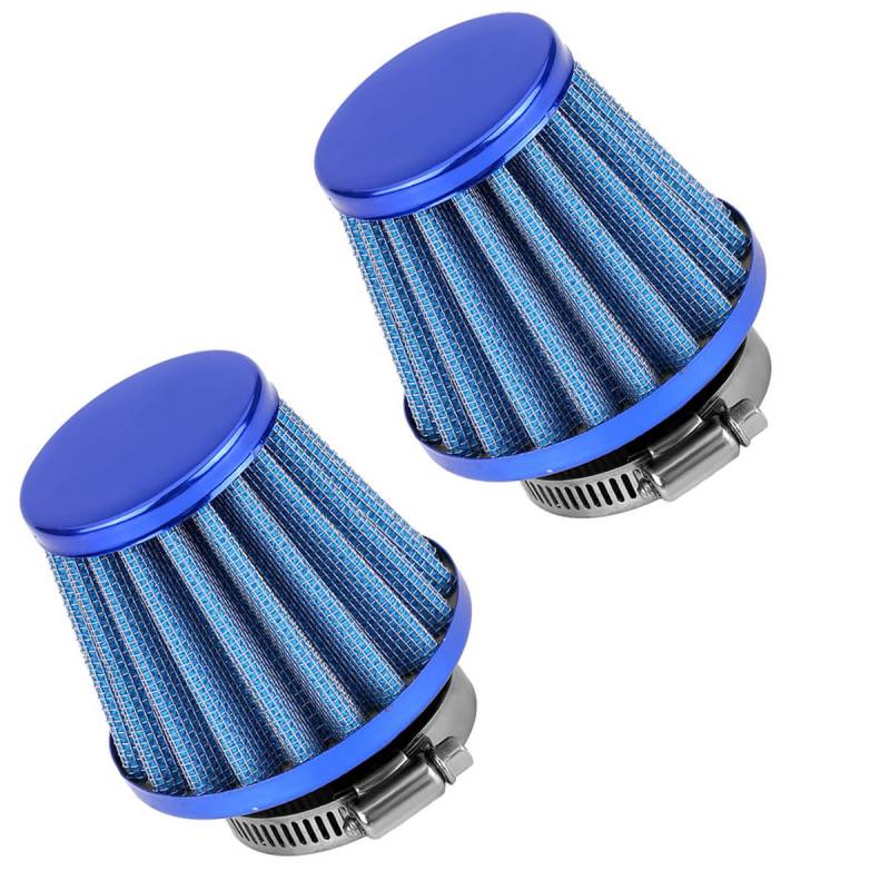 MOCNT 2 Stück Auto Luftfilter 41mm 42mm 43mm Motorrad Luftansaugfilter Turbo Entlüftungsfilter Kaltluftansaugfilter Öl Kurbelgehäuse Filter Kaltluftfilter Entlüftung Filter Blau von MOCNT