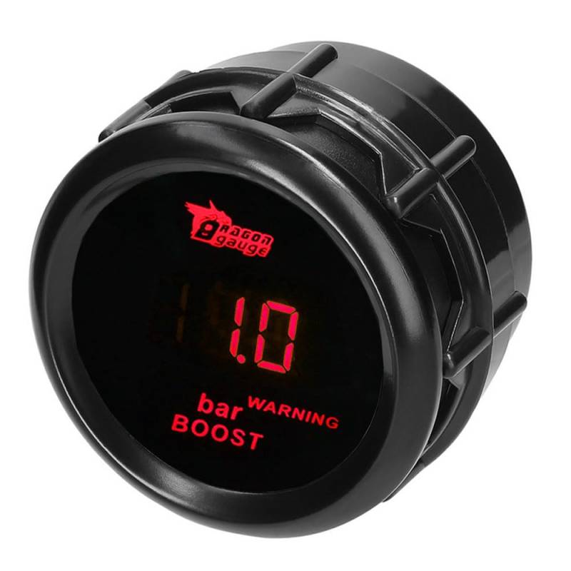 MOCNT Auto Ladedruckanzeige 2" 52mm Turbo Boost Anzeige Bar Turbo Ladedruckanzeige Rot Licht Digitalanzeige Messgerät Turbo Boost Gauge Rauch Len Universal mit Sensor von MOCNT