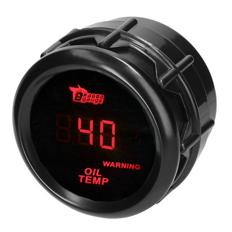 MOCNT Auto Öltemperaturanzeige 2" 52mm Öltemp Anzeige Celsius Temperaturanzeige Rot Licht Digitalanzeige Messgerät Oil Temp Gauge Rauch Len Universal mit Sensor von MOCNT