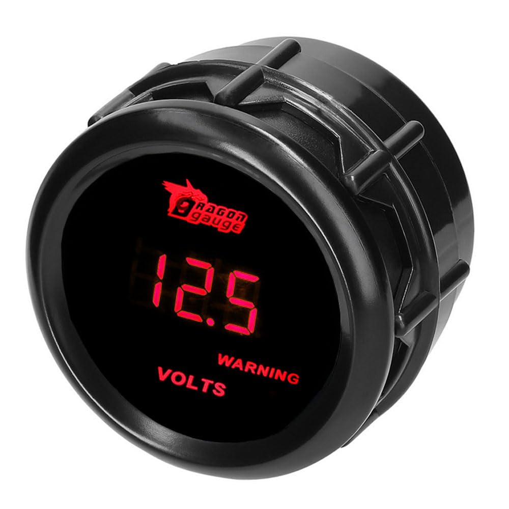 MOCNT Auto Spannungsanzeige 2" 52mm Voltmeter Anzeige 8-18V Spannungsmesser Rot Licht Digitalanzeige Spannungs Messgerät Volt Gauge Spannungs Meter Rauch Len Universal von MOCNT