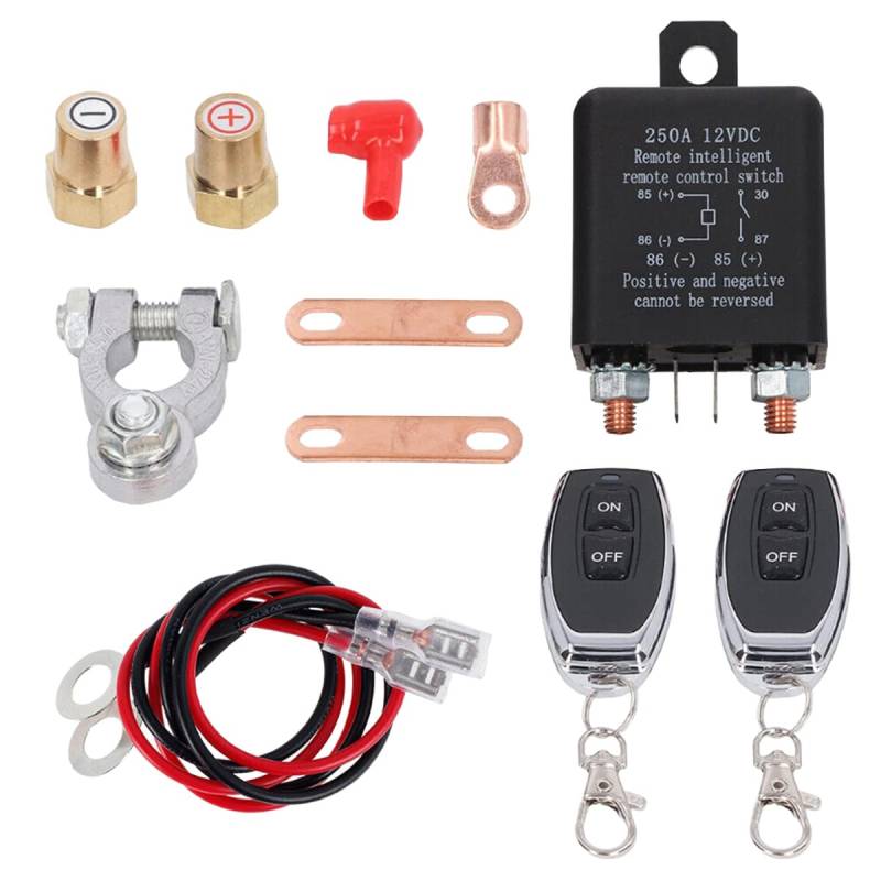 MOCNT Fernbedienung Batterietrennschalter 12V 250A Auto Batterie Trennschalter Diebstahlschutz Autobatterieschalter Stromunterbrechungs Schalter Batterie Trennrelais von MOCNT