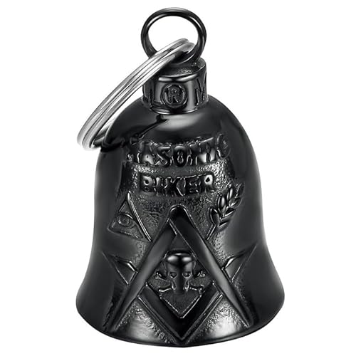 MOCY BELL - Clochette Moto Masonic Biker Porte-Bonheur MOCY BELL Acier inoxydable Noir von MOCY BELL