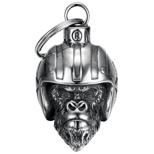 MOCY BELL - Clochette Moto Monkey Biker Porte-Bonheur MOCY BELL Acier inoxydable Argent von MOCY BELL